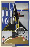 ADOLPHE MOURON CASSANDRE (1901-1968). CHATEAU DE LA ROCHE VASOUY. 1926. 75x50 inches, 191x127 cm. Hachard & Cie., Paris.